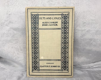 Lilts and Lyrics, Vintage Children's Song Book Sheet Music with Traditional Songs Lyrics, Vintage School Song Book Music Room Decor