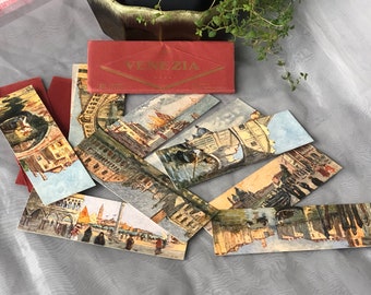 Antique Venice Italy Art Postcard Set, Vintage Ephemera Travel Decor