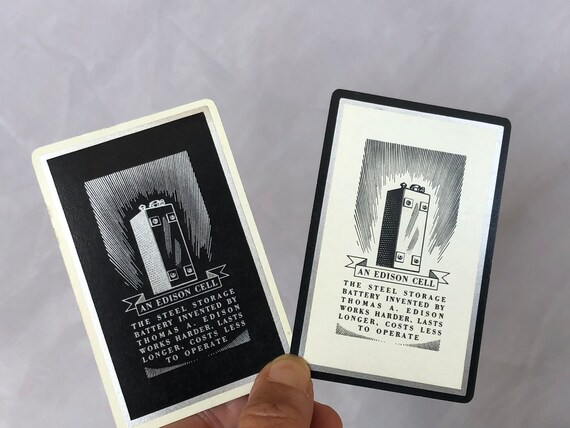 Vintage Advertising Playing Cards Edison Cell Battery Enchanting Double Deck of Card United States Playing Card Co. Etsy