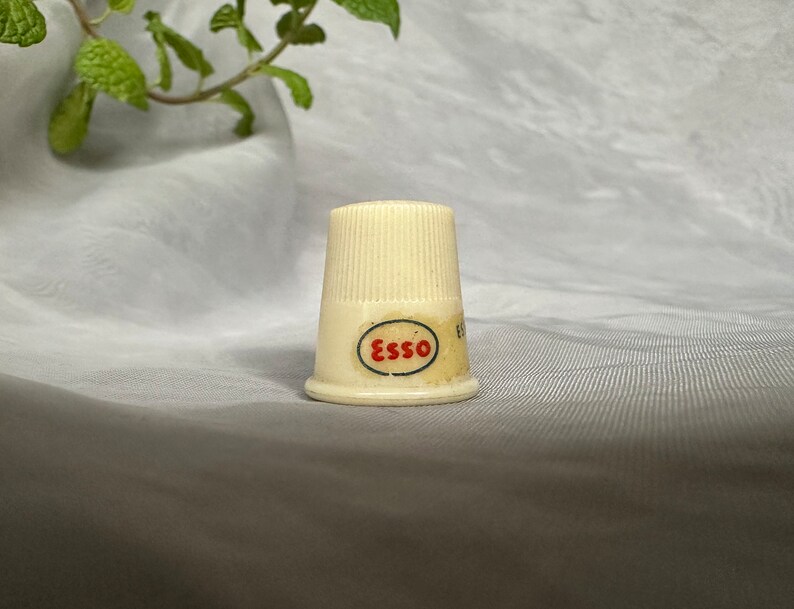 Vintage Advertising Sewing Thimble Esso Standard Oil Company, New Jersey image 1