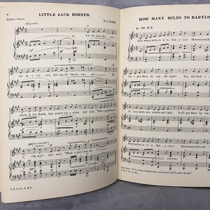 Lilts and Lyrics, Vintage Children's Song Book Sheet Music with Traditional Songs Lyrics, Vintage School Song Book Music Room Decor image 7