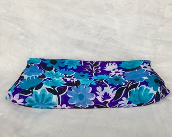 Vintage Silk Sari Indian Saree Vintage Silk Chiffon Fabric for Sewing Projects, Crafts, Home Decor Purple and Turquoise Floral Fabric