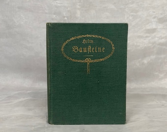 Aphorisms and Quotes Collection, Decorative Vintage German Book, Art Nouveau Home Decor, Carl Hilty Bausteine