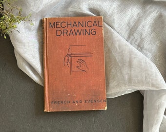 Vintage Mechanical Drawing Book How To Draw Guide Industrial Textbook