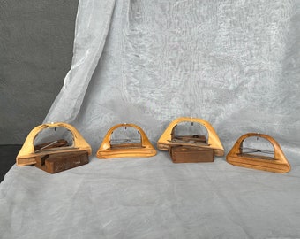 Antique Hardwood Textile Mill Ribbon Loom Shuttles for Home Industrial Decor Accent