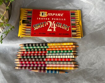 Empire Crayon Pencils Sunset Dual Colors - Vintage Double-Sided Colored Pencil Set