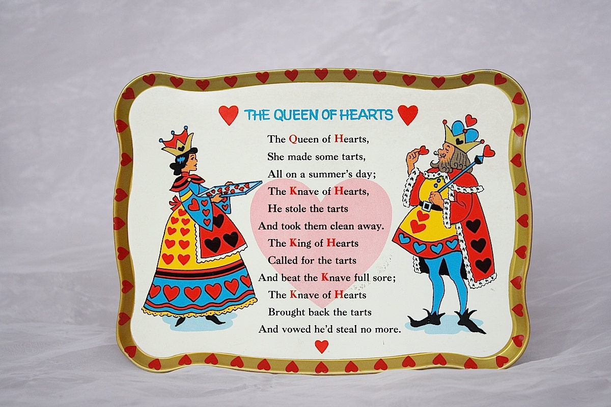 Queen of Hearts Tray Nursery Rhyme Decor for Child's Etsy