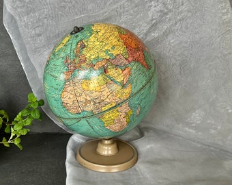 Vintage World Globe 1948 - 1949 Cram's Universal Terrestrial 10 1/2 Inch Globe