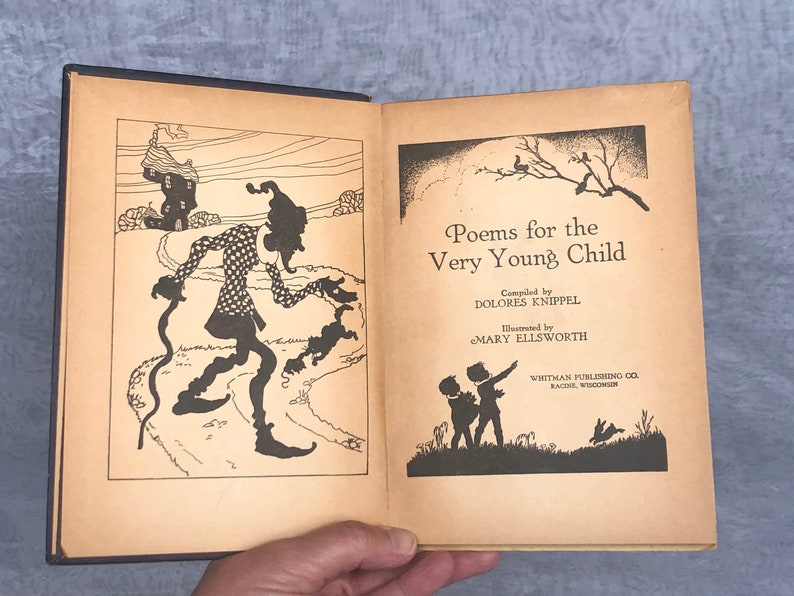 Vintage Children's Poetry Book Decor 1930s Art Deco Etsy