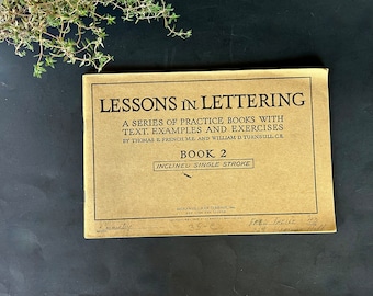 Lecciones de rotulación Libro de instrucciones de escritura a mano de caligrafía vintage