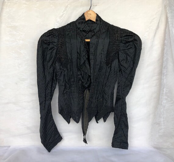 Antique Victorian Mourning Jacket Bodice with Bead