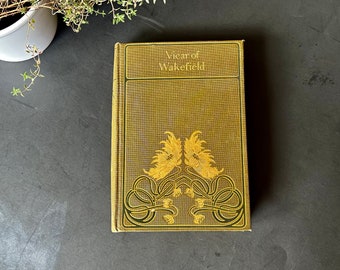 El vicario de Wakefield de Oliver Goldsmith Libro antiguo decorativo Art Nouveau Decoración del hogar