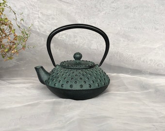 Vintage Japanese Tetsubin Iron Tea Kettle, Asian Home Decor Accent, Metal Tea Pot for Display