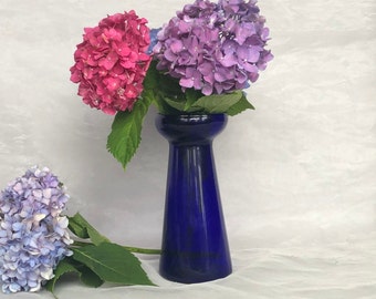 Vintage Cobalt Blue Glass Vase for Hyacinth Bulbs