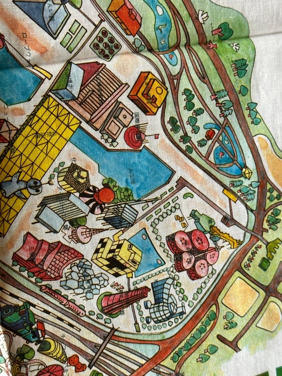 Vintage Pictorial Map Handkerchief Advertising Pr… - image 3