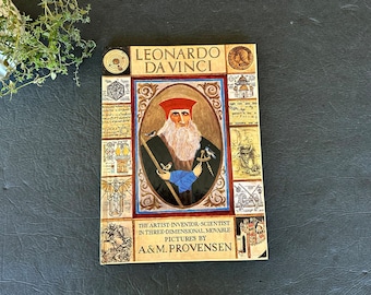 Libro emergente infantil vintage Leonardo Da Vinci