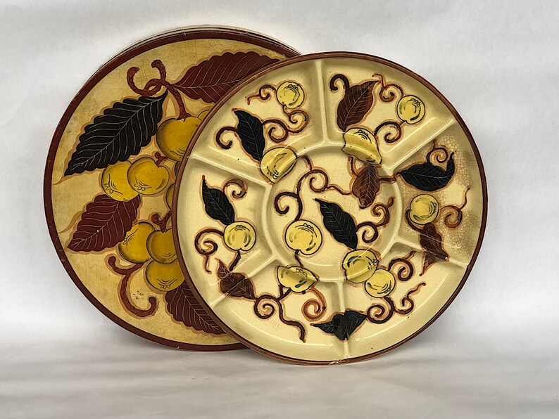 Divided Serving Tray Vintage Japanese Ceramic Serving Dish in Etsy
