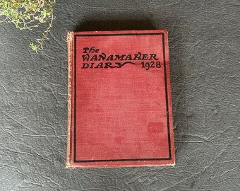 1928 Wanamaker Diary with Vintage Advertising, Seasonal Illustrations, and New York City Theater Diagrams - Scrapbooking or Junk Journaling