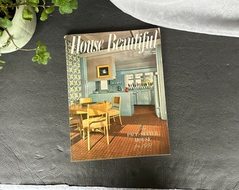 Vintage House Beautiful Magazine May 1951 Mid Century Modern Home Decor Reference Advertising Home Design