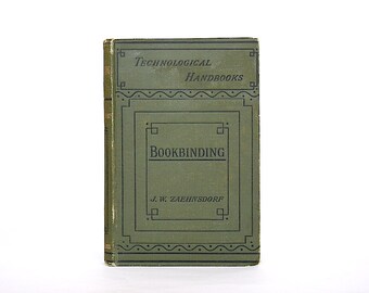 Art of Bookbinding JW Zaehnsdorf Antique Book for Home Library Shelf Decor Accent, Book Lover Collector Gift Idea