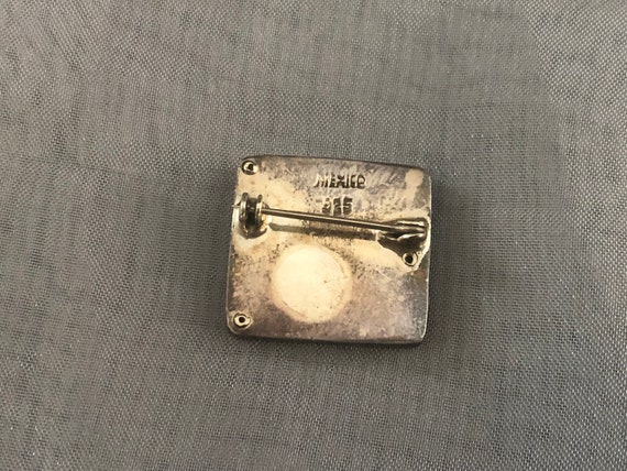 Vintage Mexican Silver & Lapis Lazuli Brooch Pin … - image 3