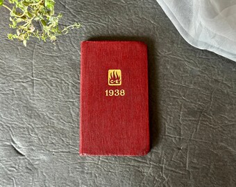 Vintage Advertising Date Book Diary 1938 Combustion Engineering  Company, New York with Vintage World Map Section