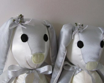 Bridesmaids Gift - Handmade Embroidered Bunny, Memory Rabbit, wedding gift