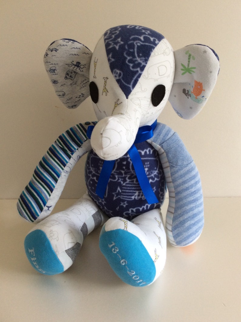 Handmade Custom Memory Elephant Wonderful Memory Softie Keepsake Memory Bear image 1