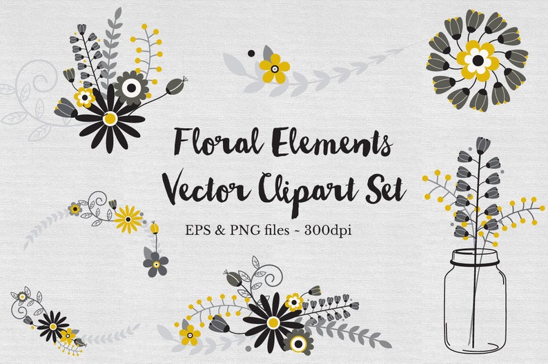 Floral Wreath Clipart Vector Files High Quality Png Jpg And Etsy