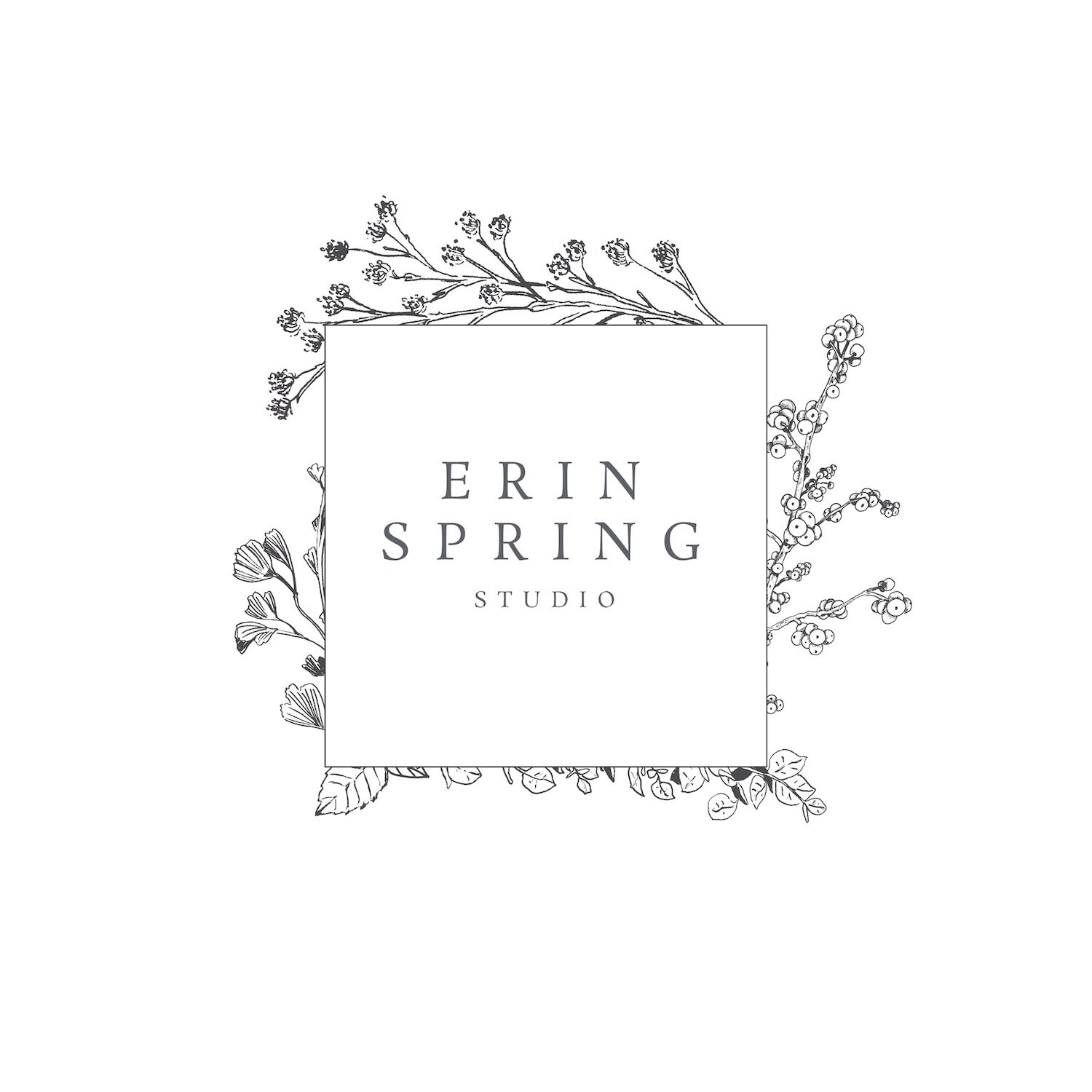 Pre Made Logo Hand Drawn Sketched Botanical Flower Logo Etsy