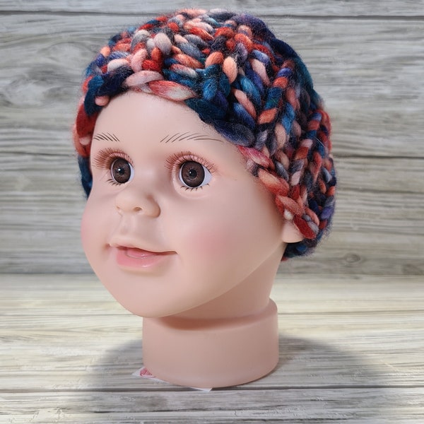 Handmade knit baby ear warmer, baby photo prop, merino wool baby headband, warm baby headband, hand knit ear warmer, baby girl shower gift