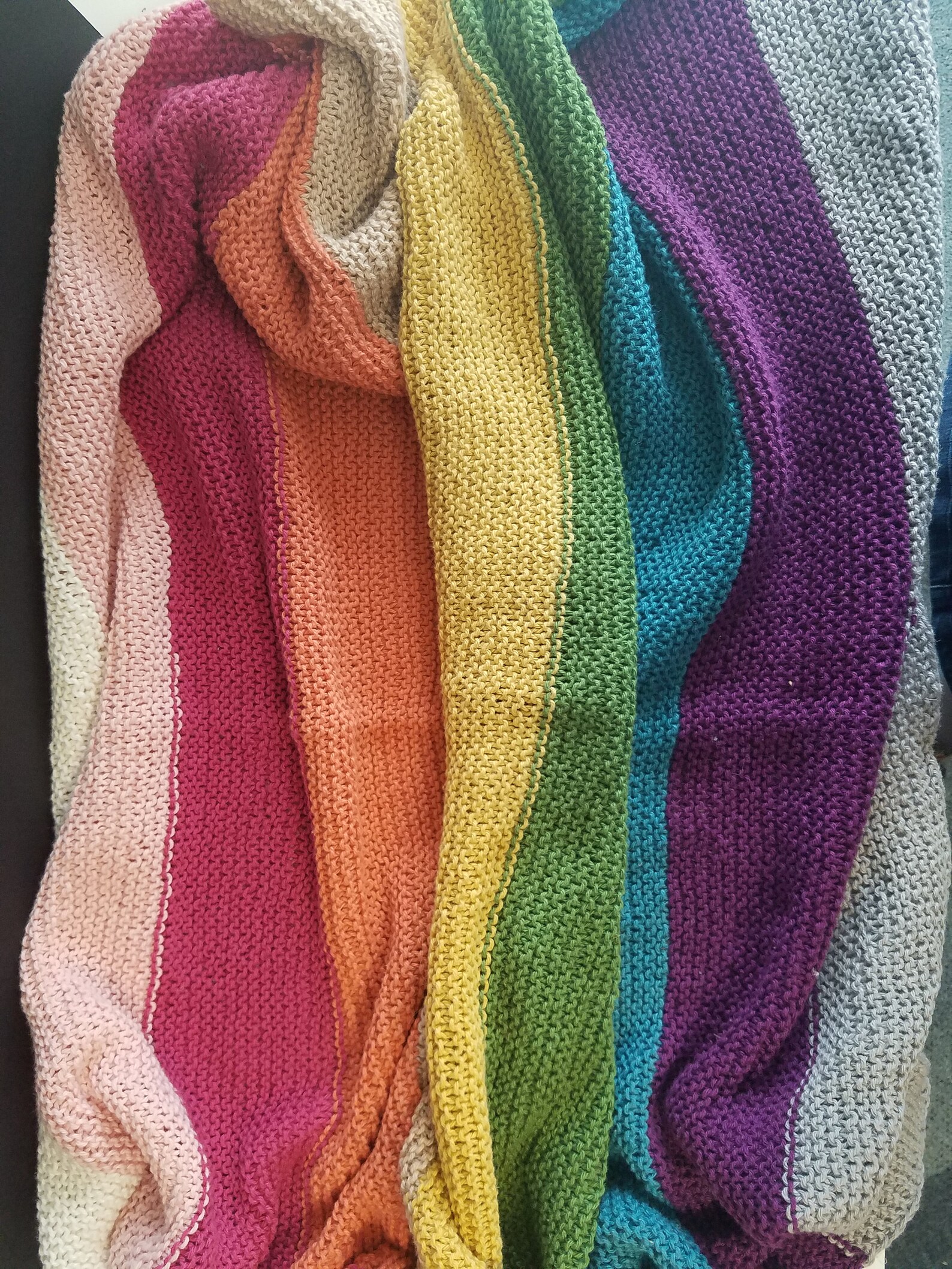 Color Block Linen Cotton Lap Blanket Rainbow Baby Blanket Etsy
