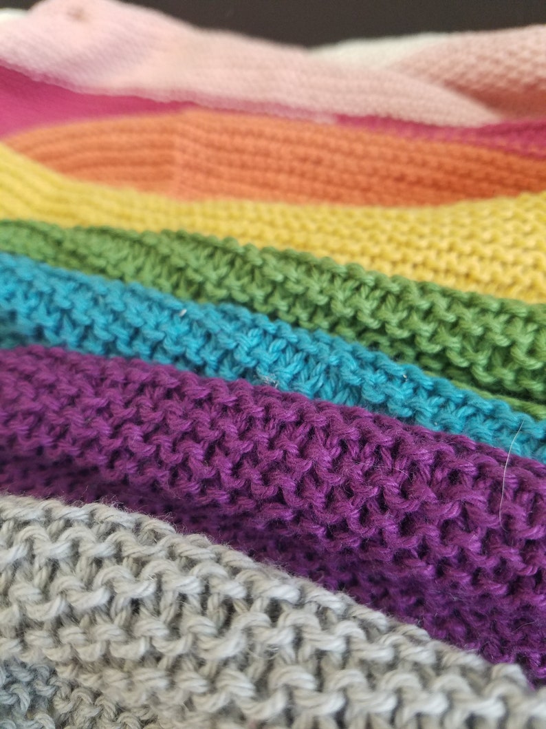 Color Block Linen Cotton Lap Blanket Rainbow Baby Blanket Etsy