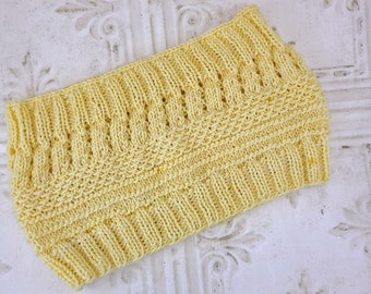 Handmade knit yellow cowl, infinity scarf, OOAK, merino wool, ready to ship, knit scarf,  knit scarf, gifts for her, winter accessories