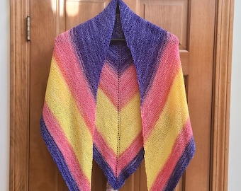 Handmade Knit Lightweight Shawl Wrap, Shawl scarf, hand knit wrap, knit shawl for women, gifts for her, ready to ship, machine washable