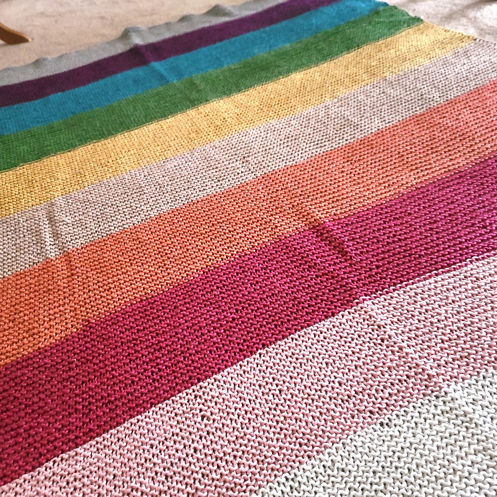 Color Block Linen Cotton Lap Blanket Rainbow Baby Blanket Etsy