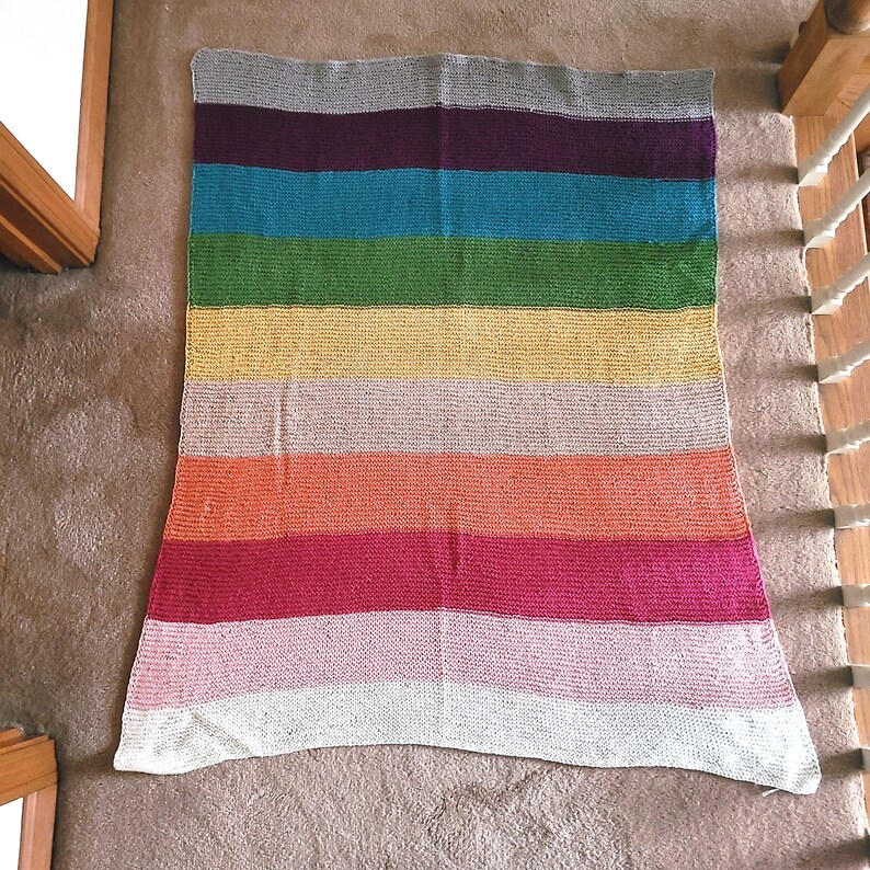 Color Block Linen Cotton Lap Blanket Rainbow Baby Blanket Etsy