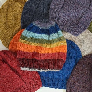 Ready to Ship, Wool Knit Hat, Handmade Classic Beanie, Unisex Hat,  Knit Cap, Gifts for Him Gifts for her, Winter Hat, Hand knit slouchy hat