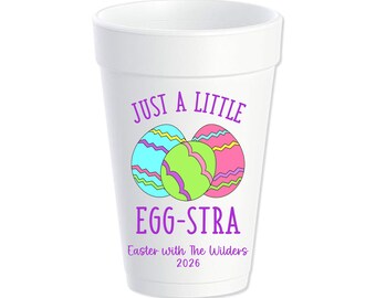 Happy Easter Custom Styrofoam Cups, Eggstra, Eggs, Personalized Foam Cups