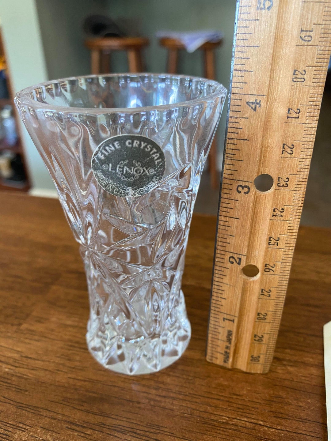 Vintage Crystal Glass Lenox Bud Vase With Star Design Etsy