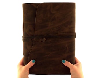 Large Leather Photo Album: Handmade Memory Book, 200 4x6 Photos
