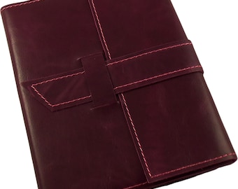 Purple Leather Refillable Journal: Handmade Travel Diary