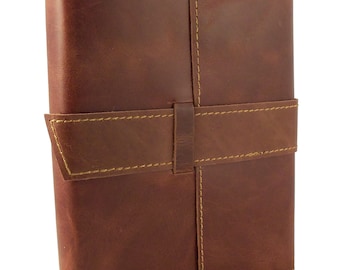 Refillable Leather Travel Journal: Handmade Writing Diary, 6x8 Inches