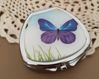 Butterfly Pill Box, Stylish Travel Vitamin Case, Gift for Her