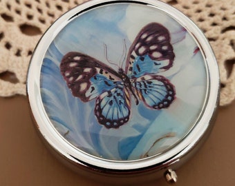 Butterfly Pill Box, Decorative Travel Pill Case