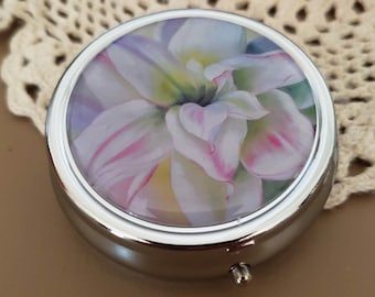 Flower Pill Box, Decorative Travel Pill Case, Mom Gift