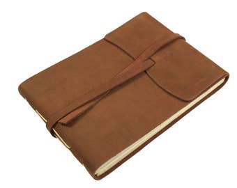 Rustic Leather Photo Album: Handmade Scrapbook Guestbook