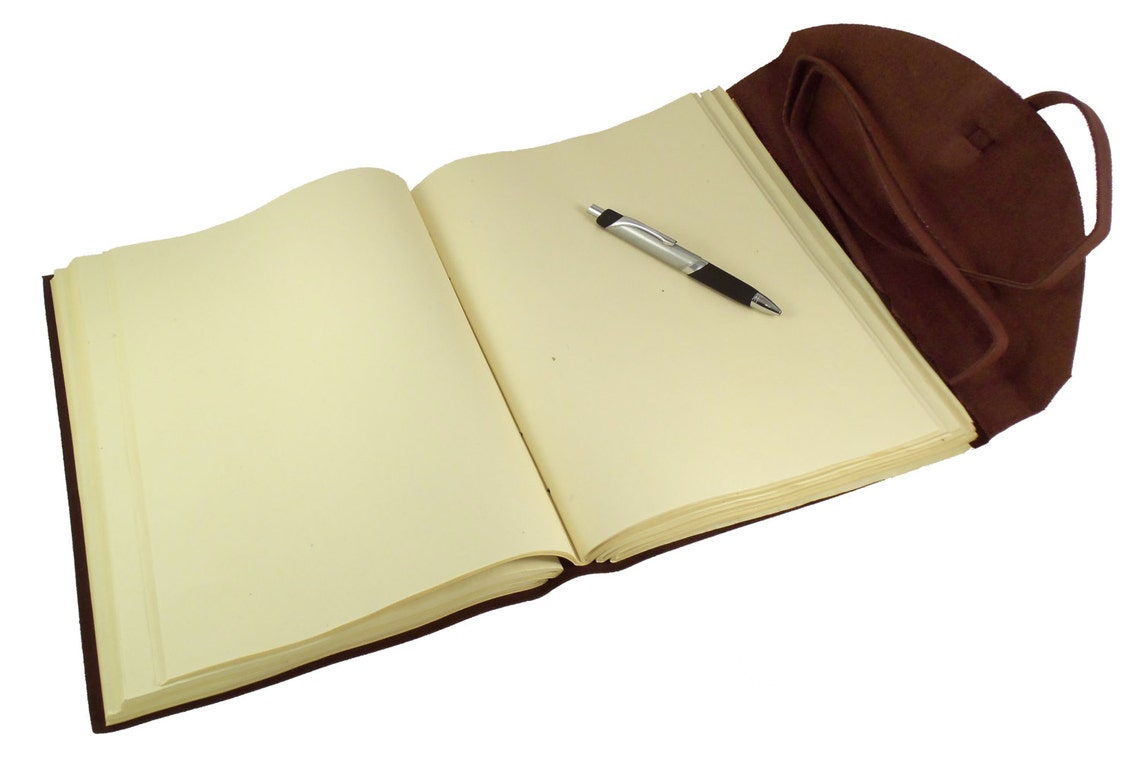 Large Leather Journal Leather Sketchbook Notebook Travel Etsy