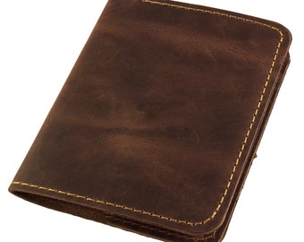 Refillable Leather Pocket Notebook: Rustic Mini Notepad