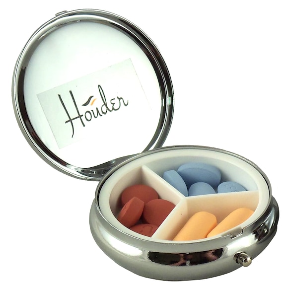 Pill Box - Pill Organiser - Travel Pill Case Pill Holder for Purse, Compact  Medicine Container, Portable Vitamin